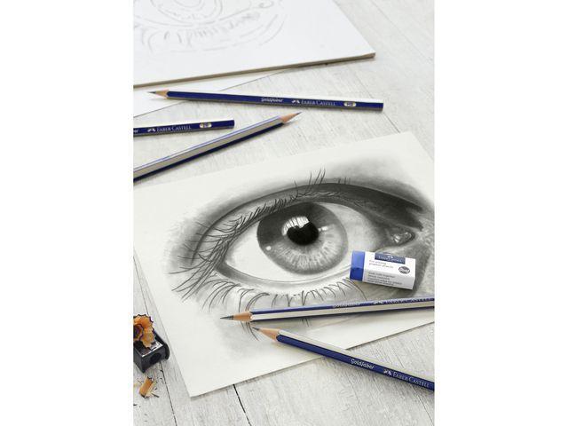 Teckningsset: Teckningsblock spiral A4 135g, 40 blad + Pennset Faber-Castell Graphite Sketch Set Goldfaber