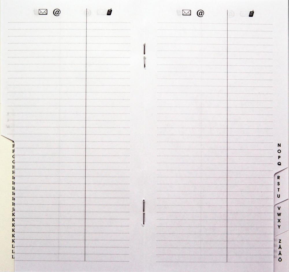 Telefonregister Stor Fickkalender, A-Ö, 85x158mm, Burde 2650