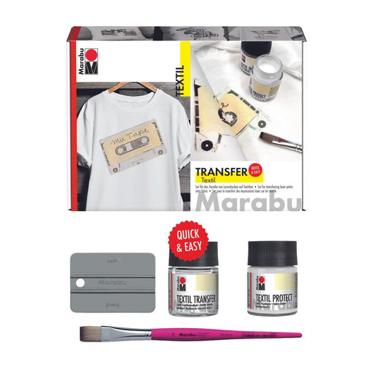 Textiltransfer-set: Marabu Textil Transfer set för överföring av laserutskrift till ljus textil (t-shirt mm)