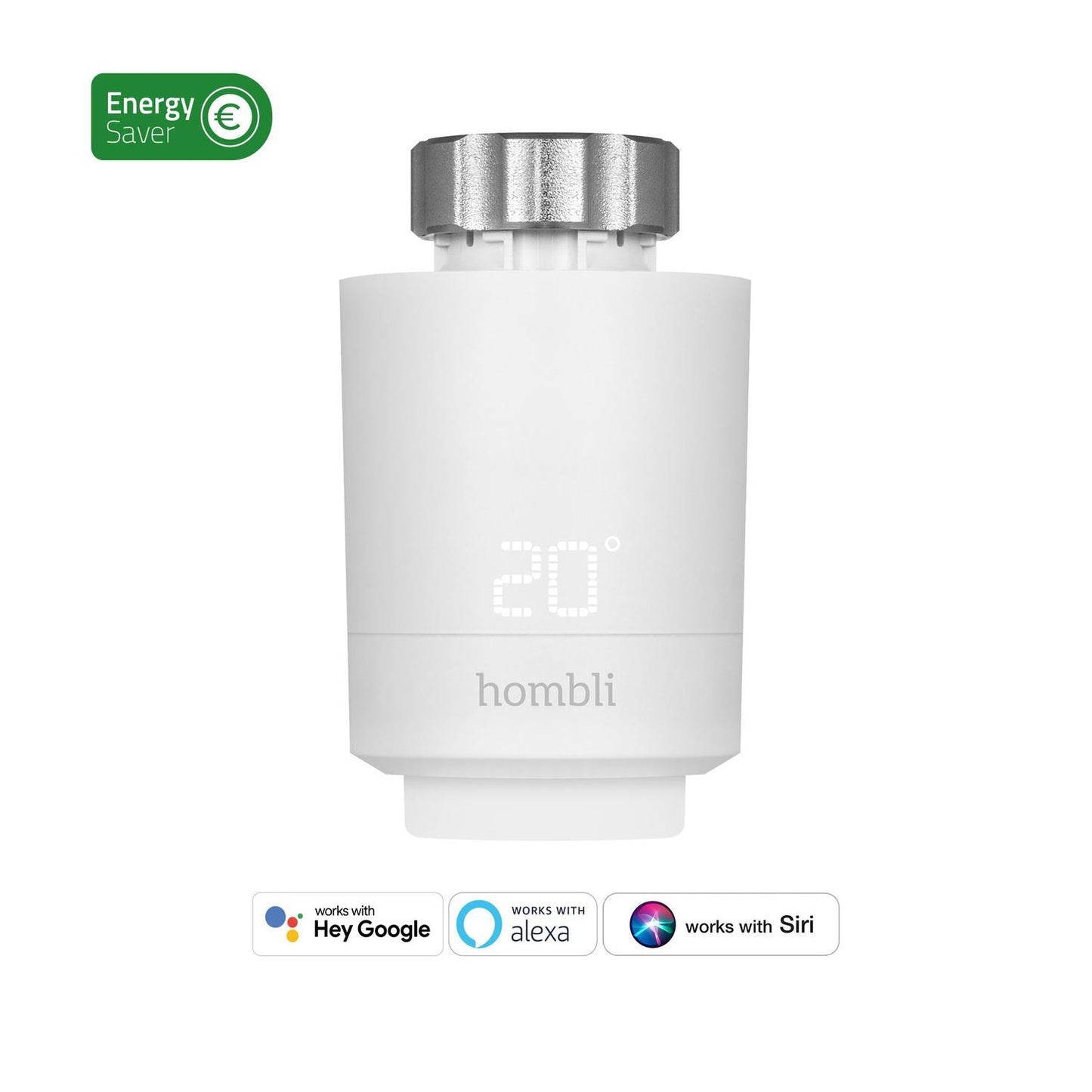 Utbyggnad: Radiatortermostat/Elementtermostat, WiFi, Hombli Smart Radiator Thermostat Add-on, Vit