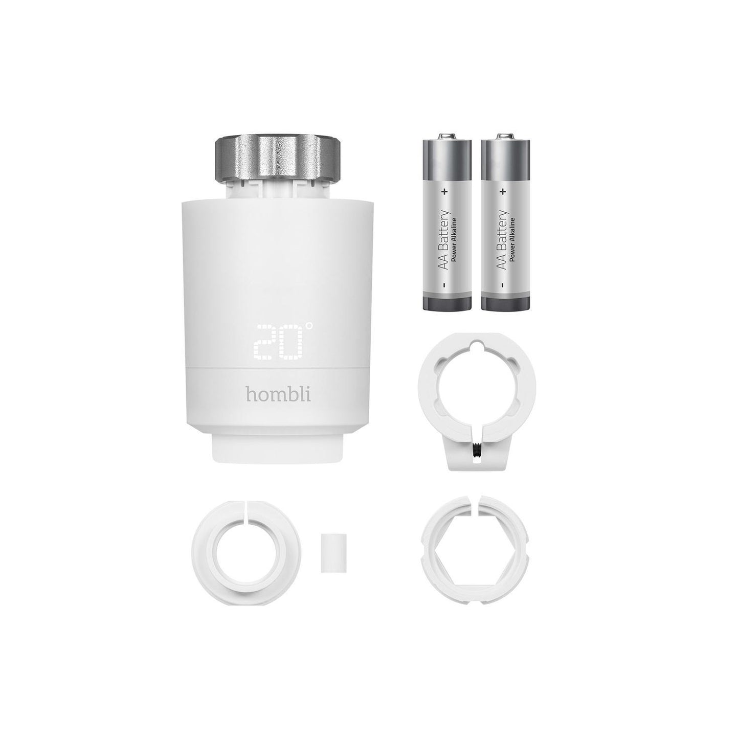 Utbyggnad: Radiatortermostat/Elementtermostat, WiFi, Hombli Smart Radiator Thermostat Add-on, Vit