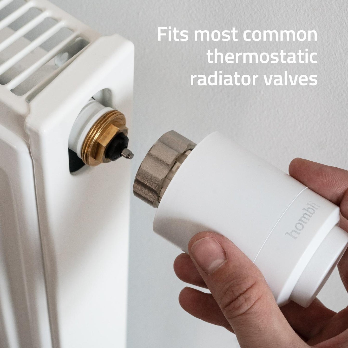 Utbyggnad: Radiatortermostat/Elementtermostat, WiFi, Hombli Smart Radiator Thermostat Add-on, Vit