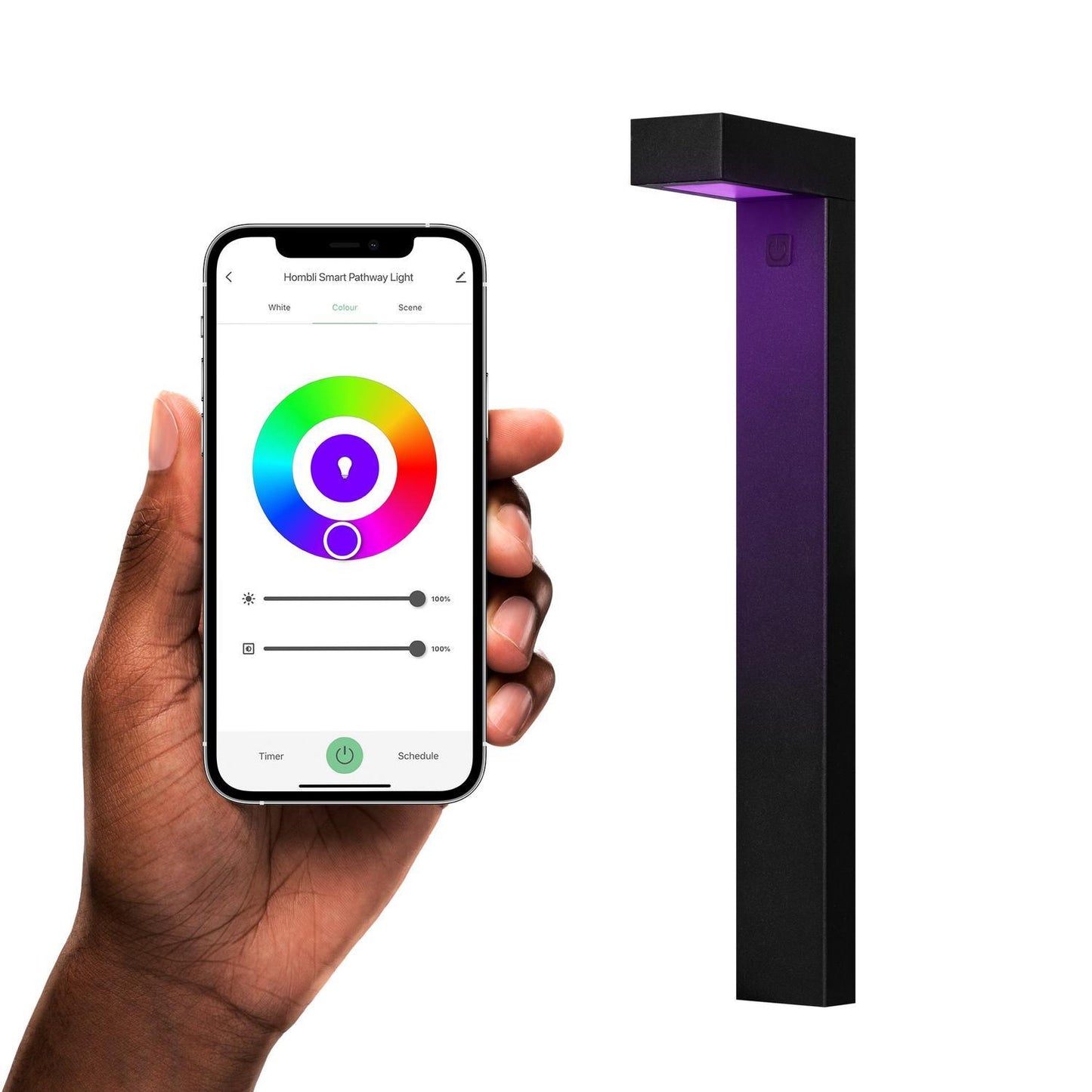 Utbyggnad: Smart utomhusbelysning, WiFi, Hombli Outdoor Pathway Light, RGB & CCT, (1 lampa), Svart