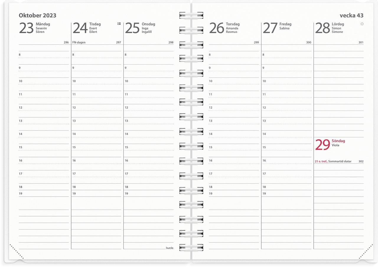 Veckokalender Weekly A6 4i1, 105x148mm, Burde 5937