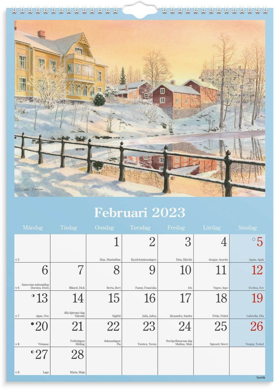 Väggkalender Burde 1733 Klassiska Sverige, 297x420mm (A3)