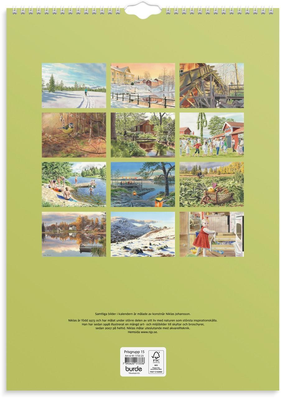 Väggkalender Burde 1733 Klassiska Sverige, 297x420mm (A3)