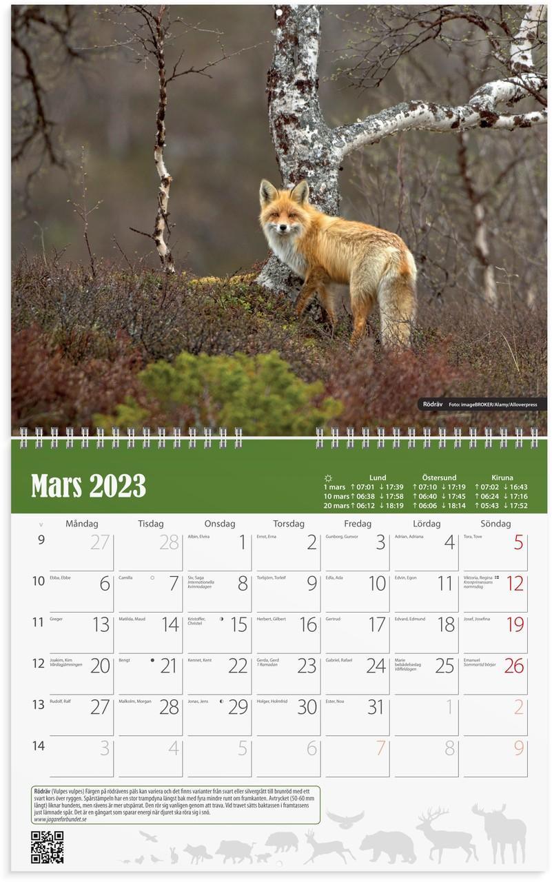 Väggkalender Burde 1738 Jaktkalender, 300x480mm (300x240 mm)
