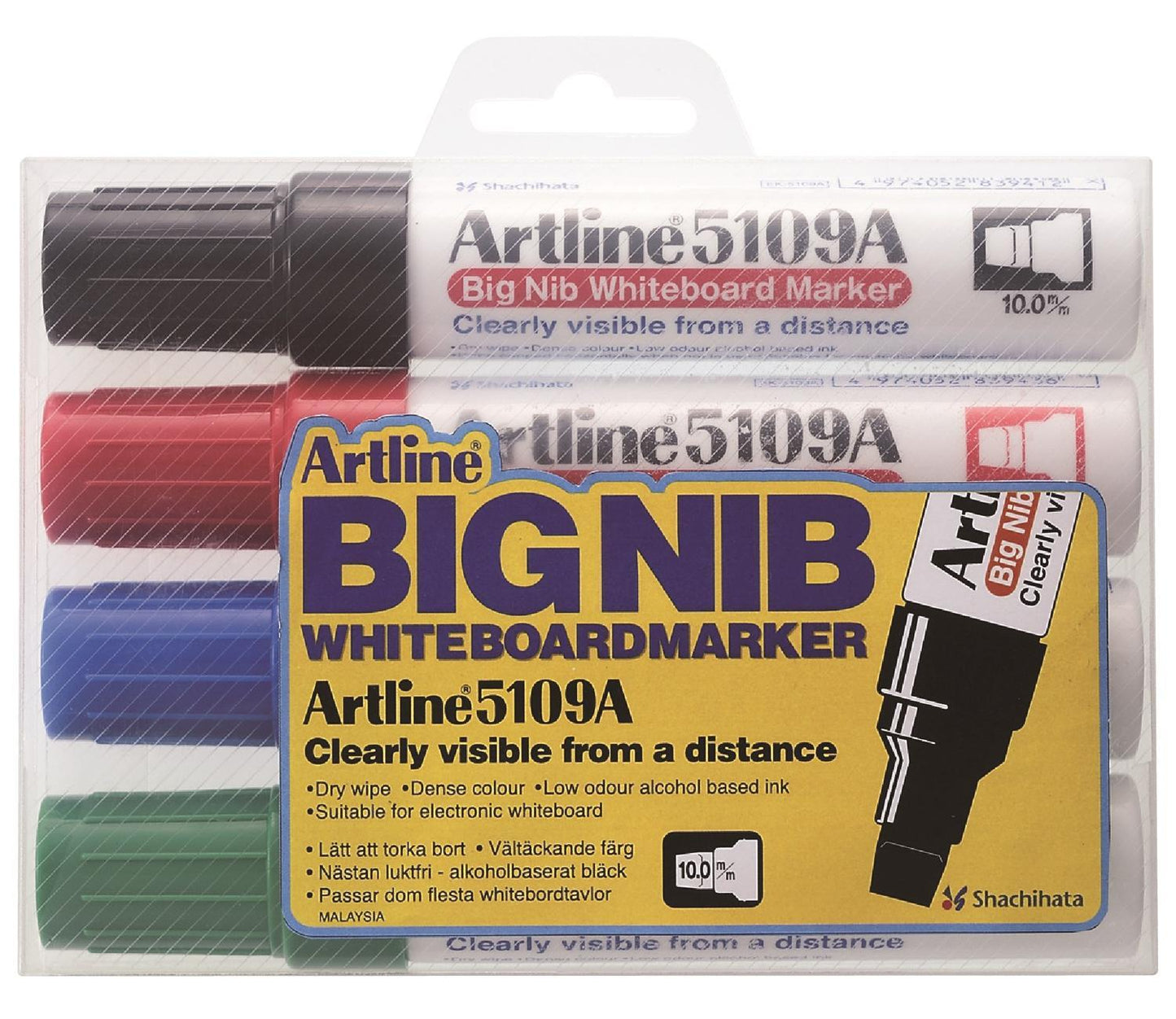 Whiteboardpennor Artline EK-5109A/4W Big Nib, 10mm, Skuren spets 4/fp
