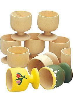 Äggkopp, trä, höjd 65 mm, 10 äggkoppar/fp