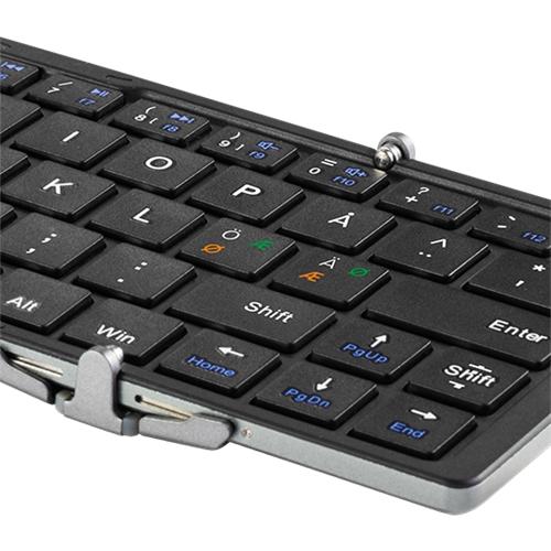 Tangentbord, minitangentbord, vikbart/hopfällbar, trådlöst, Deltaco TB-135 Foldable Bluetooth Pocket Keyboard (Nordic), bluetooth, Svart