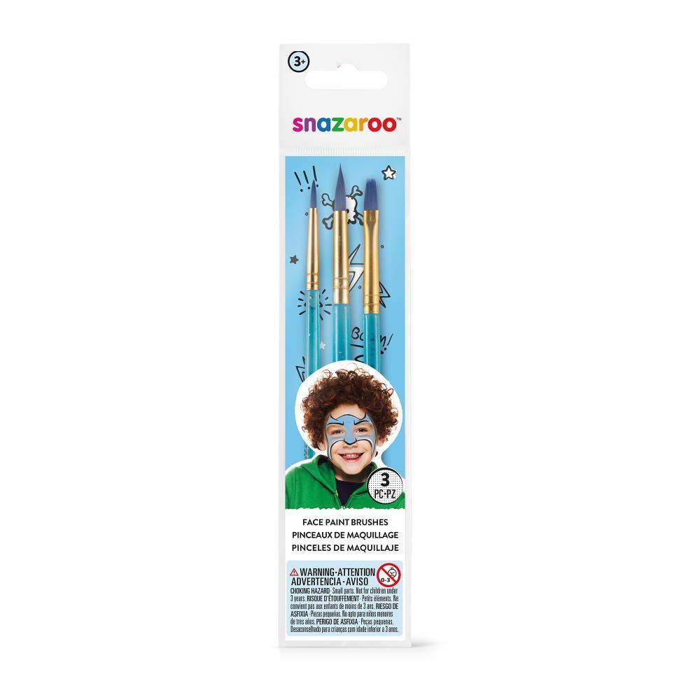 Ansiktspenselset Snazaroo Fun Brush Starter Brushes Blå, 3/fp