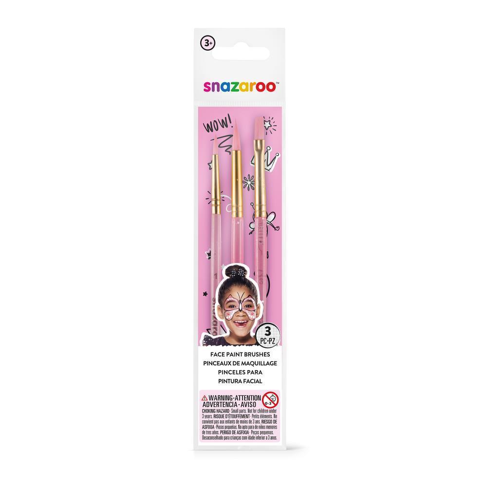 Ansiktspenselset Snazaroo Fun Brush Starter Brushes Rosa, 3/fp