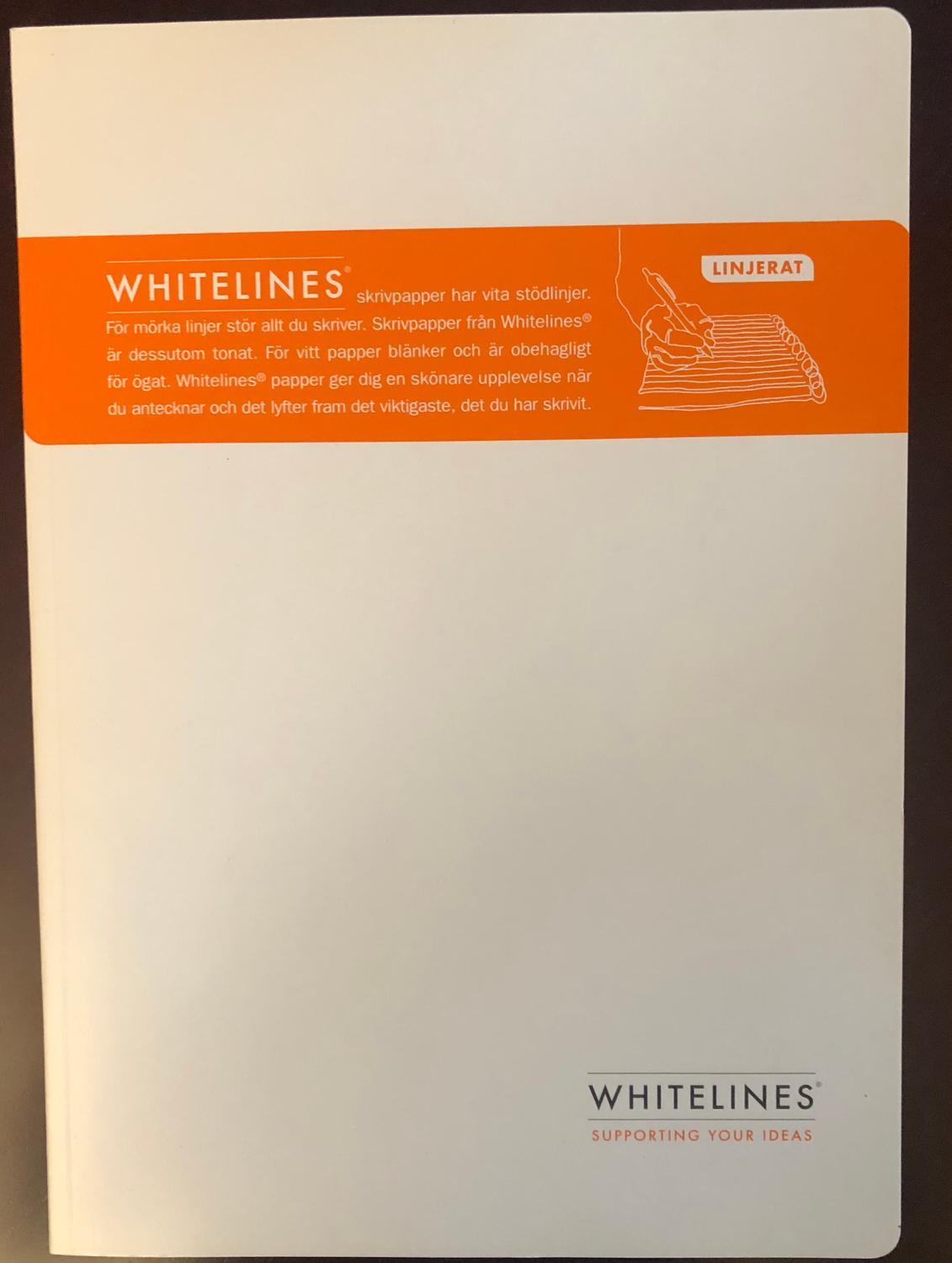 Anteckningsbok Whitelines® Note book A4, 84 blad linjerat 1/fp