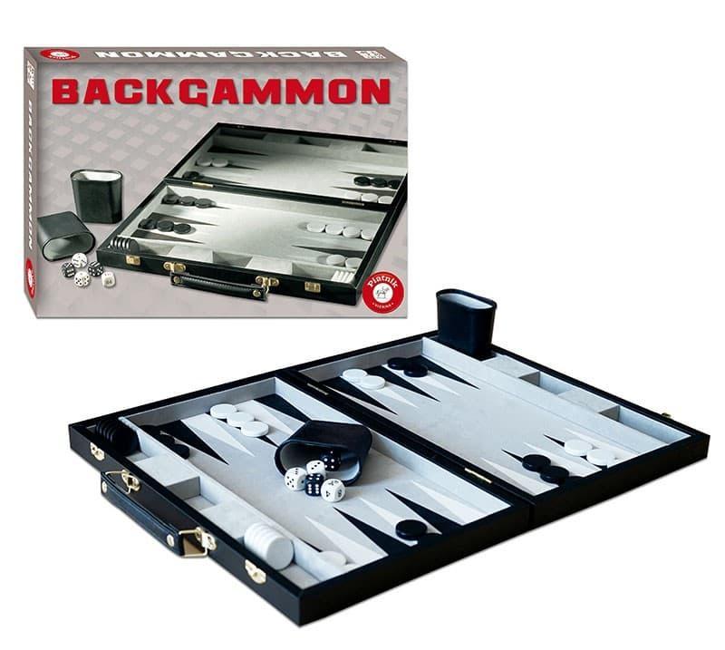 Backgammon sällskapsspel/brädspel Piatnik 37,5cm i väska