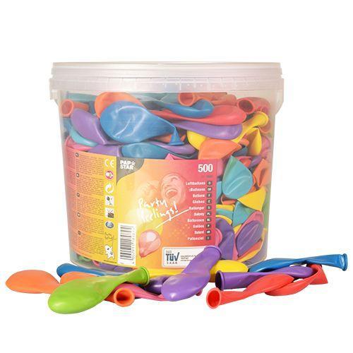 Ballonger, storpack, Ø 19cm, blandade färger, 500 ballonger/fp