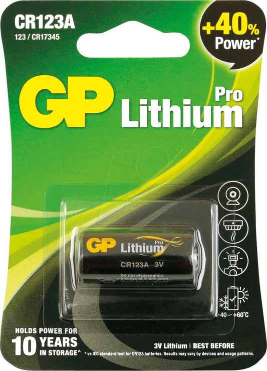 Batterier GP Photo Lithium Pro 3V, 1400mAh, CR123A, 1/fp