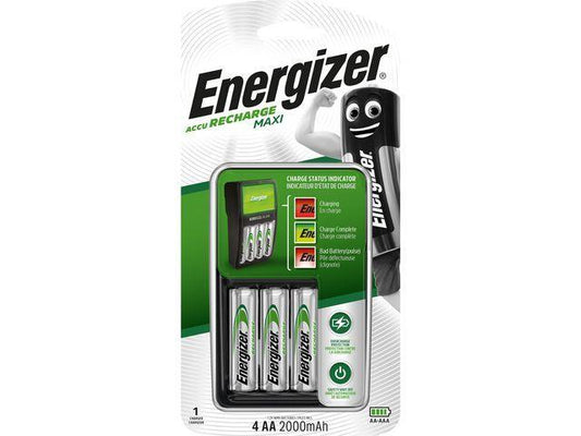 Batteriladdare Energizer Recharge Maxi (för AA/AAA) + 4 st AA-batterier 2000mAh