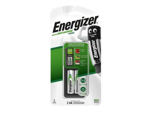 Batteriladdare, miniladdare, Energizer Recharge Mini (för AA/AAA) + 2 st AAA-batterier 700mAh