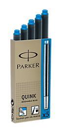 REFILL Bläckpatron Parker Quink till reservoarpenna Blå (Washable Blue) 5/fp