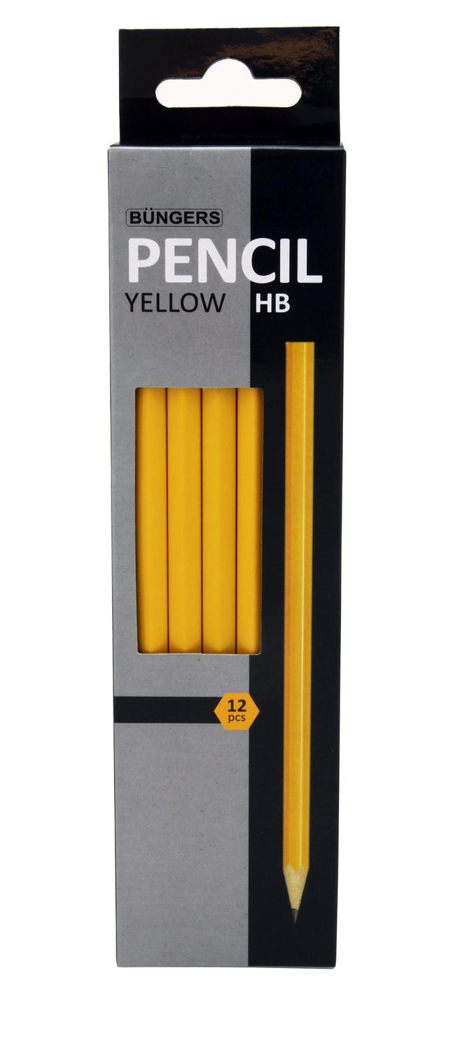 Blyertspennor gul HB 12/fp