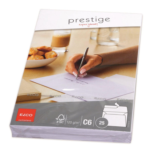 Brevpapper: Elco Prestige Kuvert C6, 25 kuvert/fp