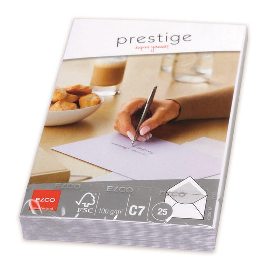Brevpapper: Elco Prestige Kuvert C7, 25 kuvert/fp