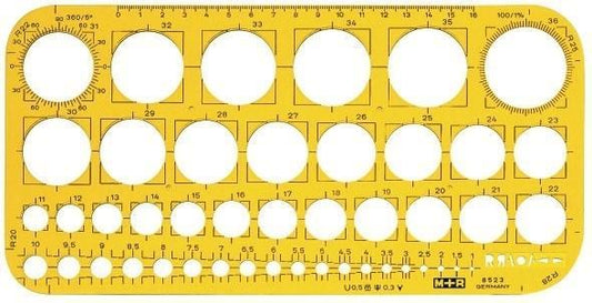 Cirkelmall M+R (906AT), 1-36 mm, 45 cirklar, tuschkant