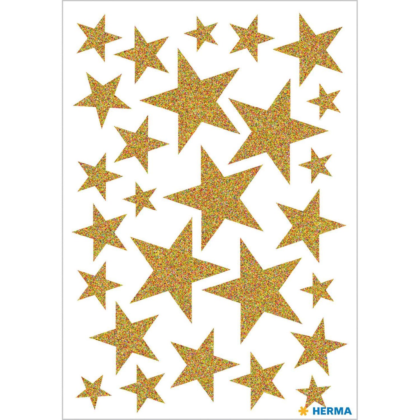Dekorationsetiketter Stickers Herma Magic 15129, Guldstjärnor, Glitter, 27 etiketter/fp