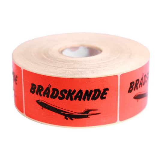 Emballageetiketter "Brådskande (flygplan)" 1000st/rulle