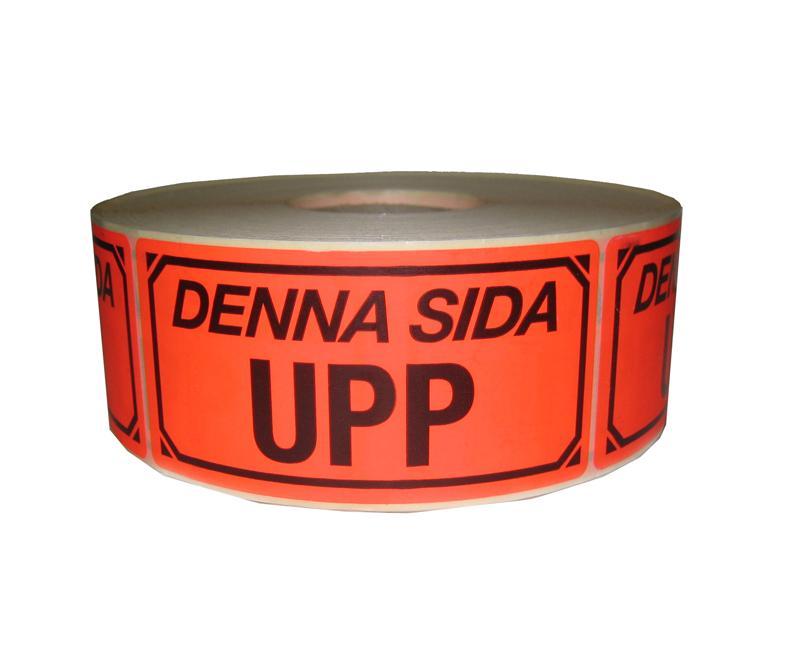 Emballageetiketter "Denna sida upp" 1000st/rulle