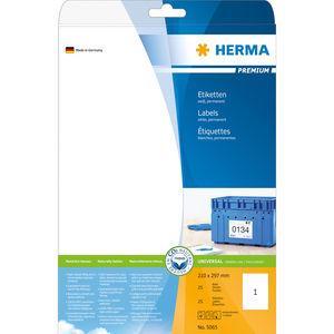 Etiketter Herma 5065 Premium A4 210x297mm 25 ark/fp (25 st etiketter)