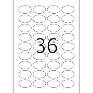 Etiketter Herma Movables 4380 A4 40,6x25,4mm Oval Vit avtagbara/flyttbara, 25 ark/fp (900 st etiketter)
