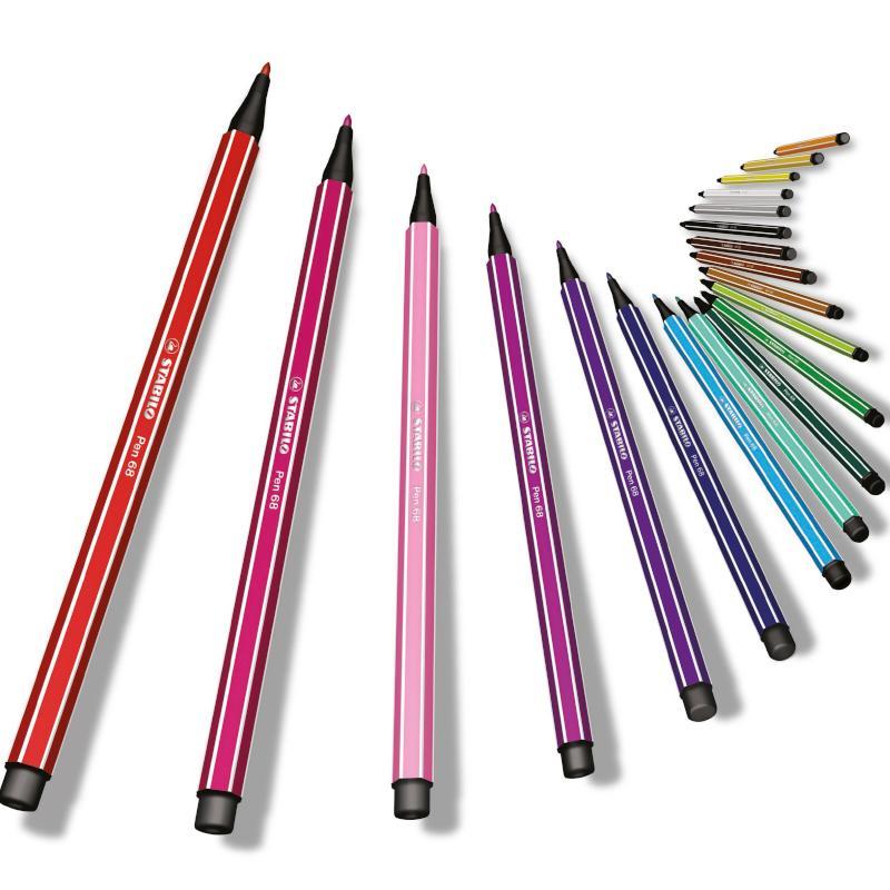 Fiberpenna Stabilo Pen 68 (6820/PL), 20 färger/fp