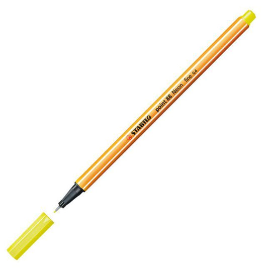 Fineliner Stabilo Point 88 Neon, Neongul (024) 1/fp