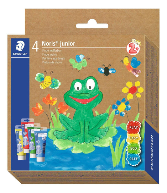 Fingerfärg/Fingermålning Staedtler Noris junior, 75ml x 4 färger/fp (ålder 2+ år)