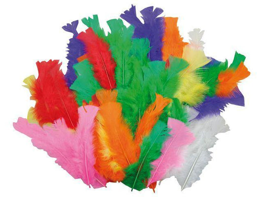Fjädrar, Kalkonfjädrar, blandade färger, 100-150mm, 60/fp  (för påskpynt mm)