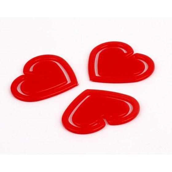 Gem plast Laurel Hjärta/Hjärtformade 30mm Röd 12/fp