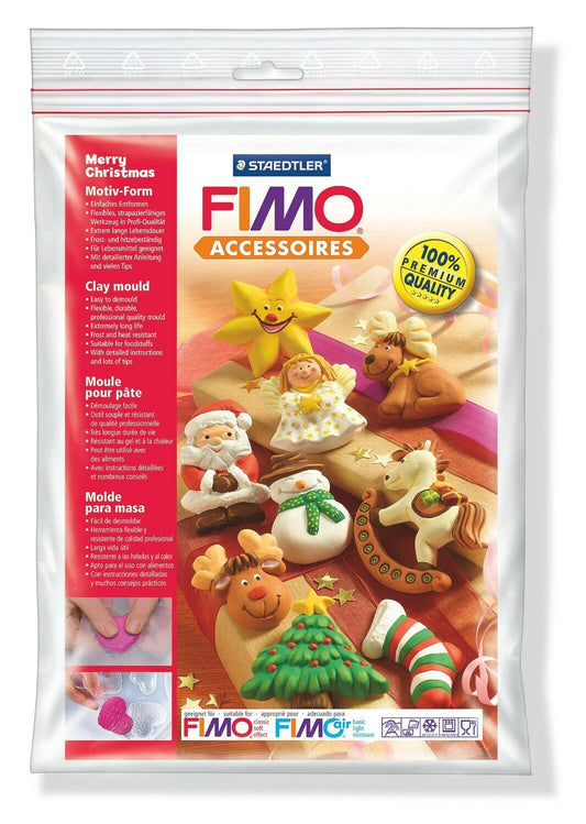 Gjutform Fimo "Merry Christmas" Jul, till modellera mm, 158x236mm, 9 julmotiv