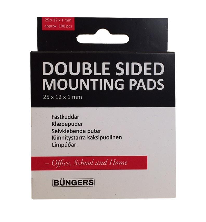 Häftkuddar/Fästkuddar, dubbelhäftande, 25x12x1mm 100/ask