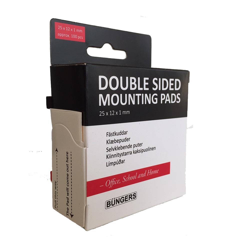 Häftkuddar/Fästkuddar, dubbelhäftande, 25x12x1mm 100/ask
