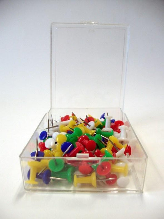 Kartnålar "Push Pins", Blandade färger 100/fp