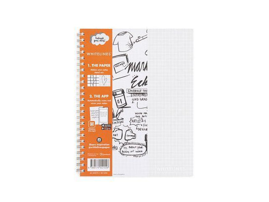 Kollegieblock Whitelines Link, A5, 60 blad, grått papper, vita stödlinjer, Rutat 1/fp