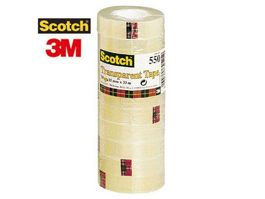 Kontorstejp Scotch 550 33m x 15mm klar 10/fp
