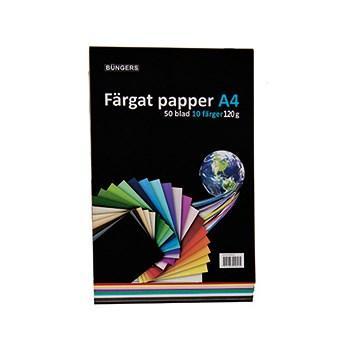 Kopieringspapper A4 120g, syrafritt, 5 ark x 10 färger, 50 ark/fp