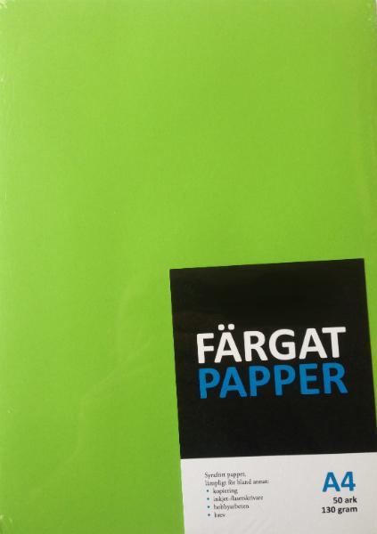 Kopieringspapper A4 Tropisk grön 130g, syrafritt, 50 ark/fp