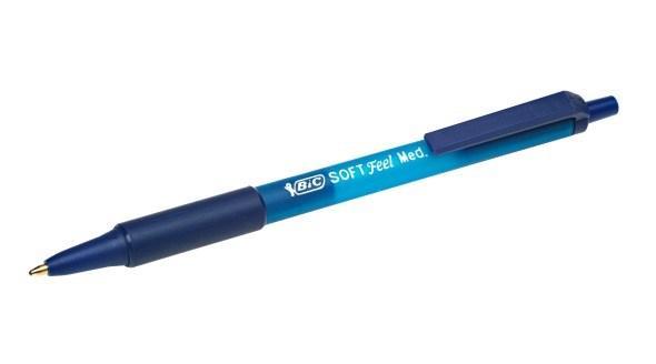 Kulpenna Bic SoftFeel Clic Grip Medium (1,0mm) Blå 12/fp