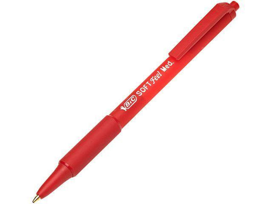 Kulpenna Bic SoftFeel Clic Grip Medium (1,0mm) Röd 12/fp