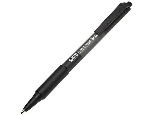 Kulpenna Bic SoftFeel Clic Grip Medium (1,0mm) Svart 12/fp