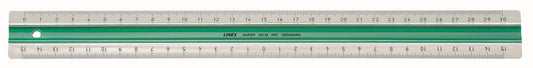 Linjal Linex-S30MM superlinjal, dubbel, antiglid, plast, 30cm cm/mm-gradering, Grön/Transparent 1/fp