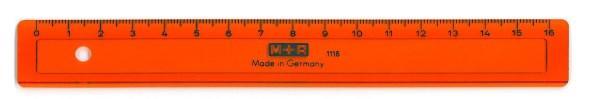 Linjal M+R, plast, 16cm cm/mm-gradering, Blandade färger 20/fp